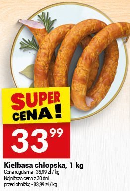 Kiełbasa chłopska, 1 kg promocja w Twój Market