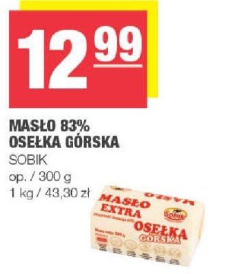 Masło 83% Osełka Górska Sobik promocja w SPAR