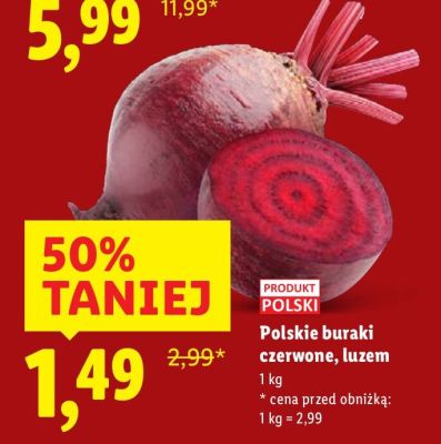 Buraki czerwone, luzem promocja w Lidl