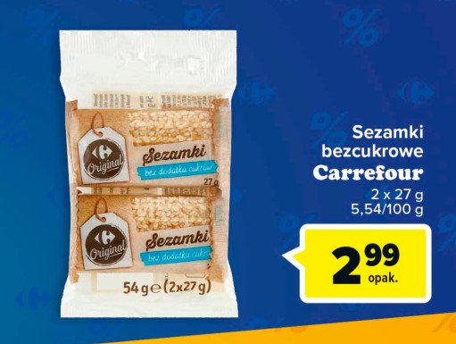 Sezamki bezcukrowe Carrefour original promocja