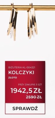Kolczyki złote BIŻUTERIA KL-003138 promocja w Briju