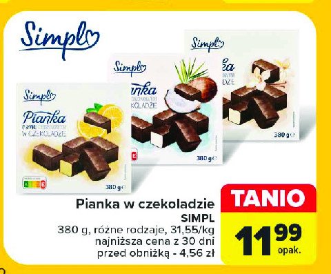 Pianka w czekoladzie kokosowa Simpl promocja