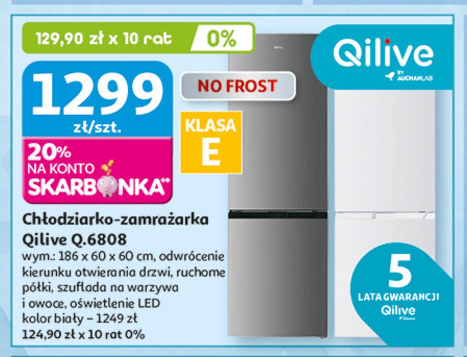 Chłodziarko- zamrażarka q.6808 biały Qilive promocja w Auchan