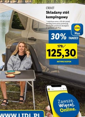 Stolik kempingowy 70 x 70 x 70 cm Crivit promocja