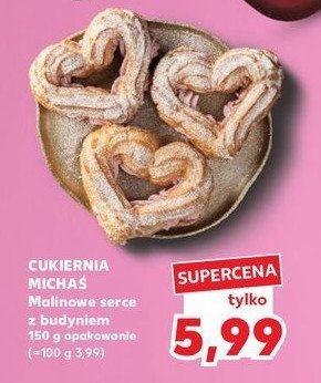 Serce malinowe z budyniem Michaś promocja