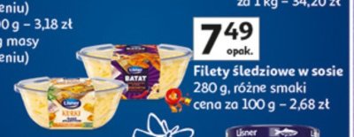Filety śledziowe w sosie Lisner różne smaki promocja w Auchan
