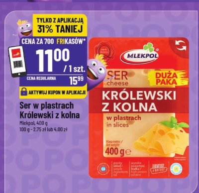 Ser w plastrach Królewski z kolna Mlekpol promocja w POLOmarket
