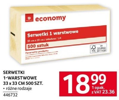 Serwetki 1-warstwowe 33 x 33 CM 500 SZT. + różne rodzaje economy promocja w Selgros