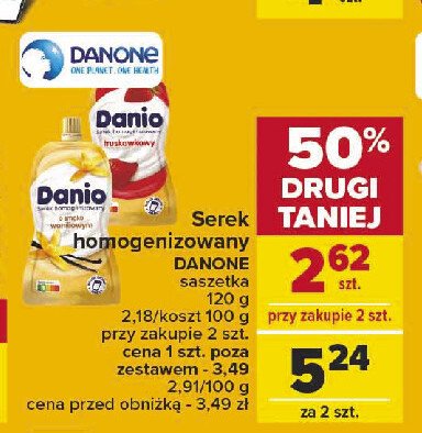 Serek truskawka saszetka Danone danio promocja