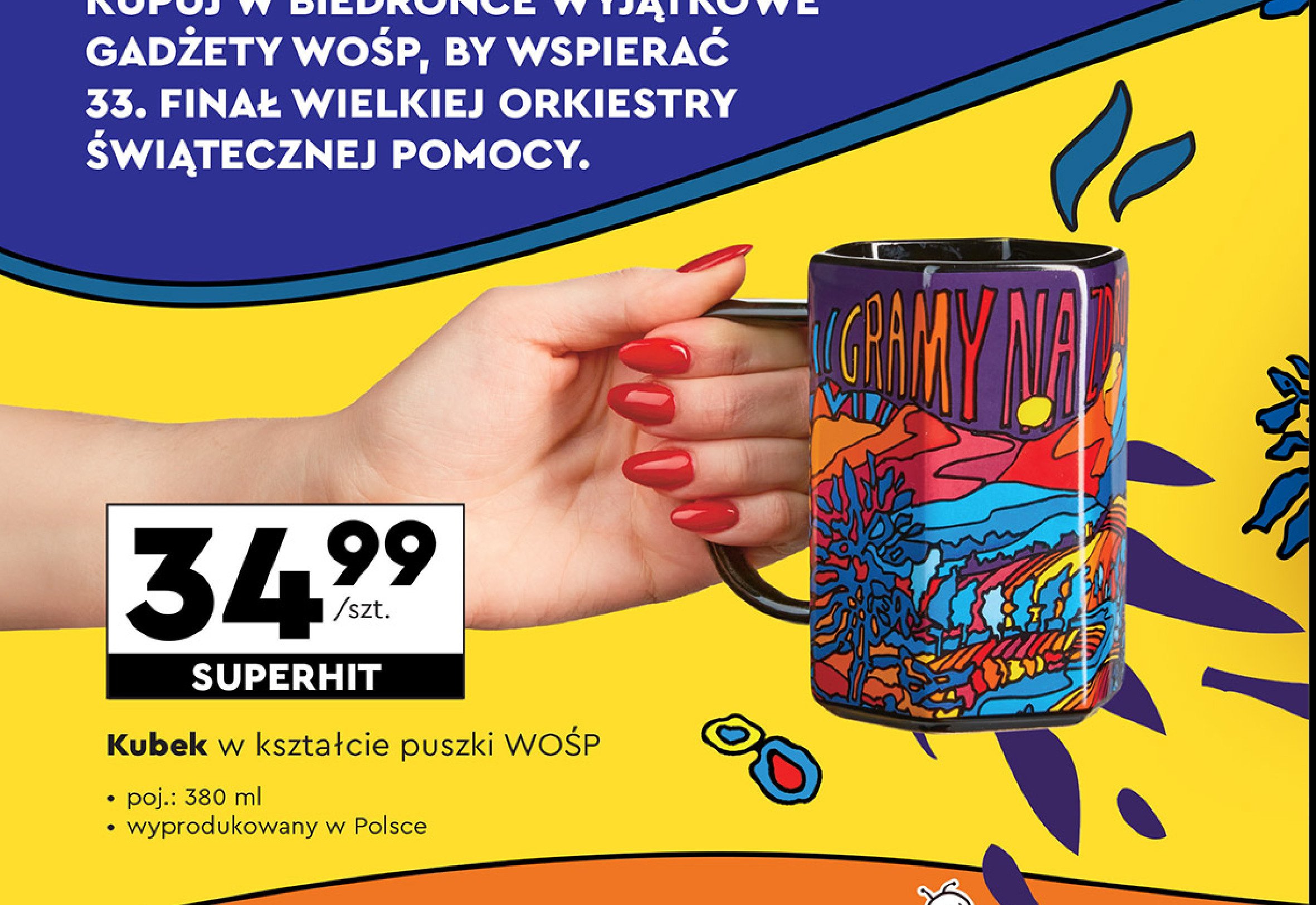 Kubek w kształcie puszki wośp 380 ml promocja