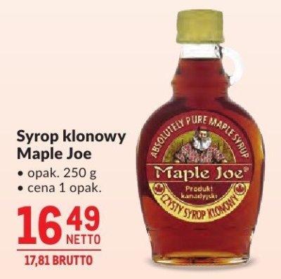 Syrop klonowy Maple Joe promocja w Makro