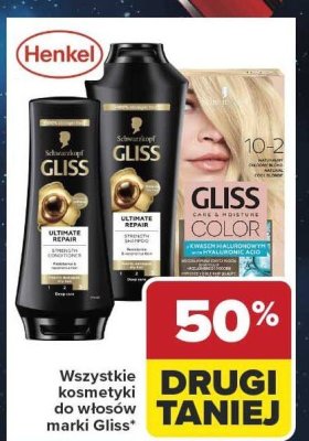 Wszystkie kosmetyki do włosów marki Gliss HENKEL promocja w Carrefour