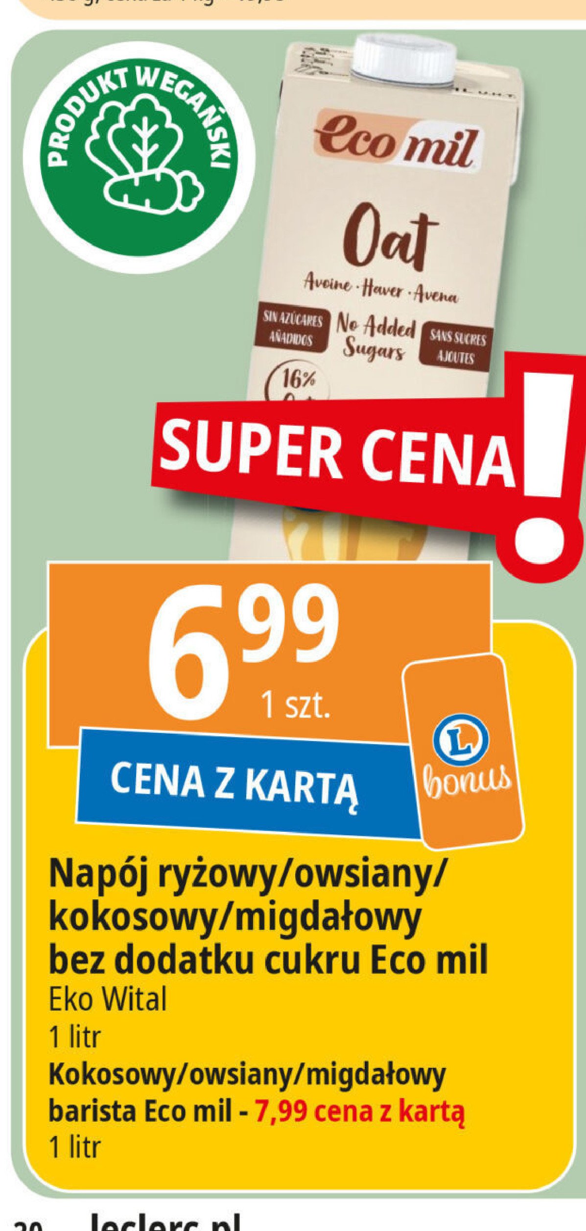 Napój kokosowy ECOMIL BARISTA PROFESSIONAL promocja