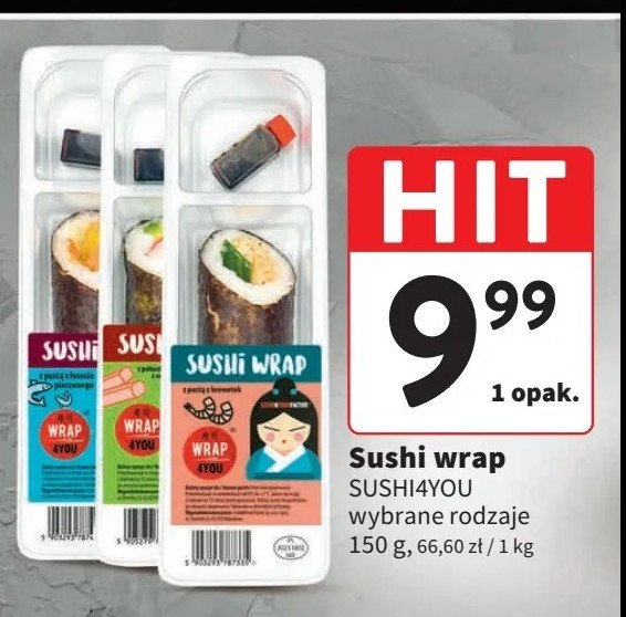 Sushi wrap z krewetkami WRAP 4YOU promocja