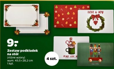 Zestaw podkładek na stół 43,5x28,2 cm, różne wzory promocja w Netto