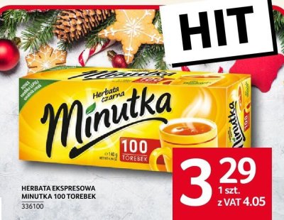 Herbata ekspresowa Minutka 100 torebek promocja w Selgros