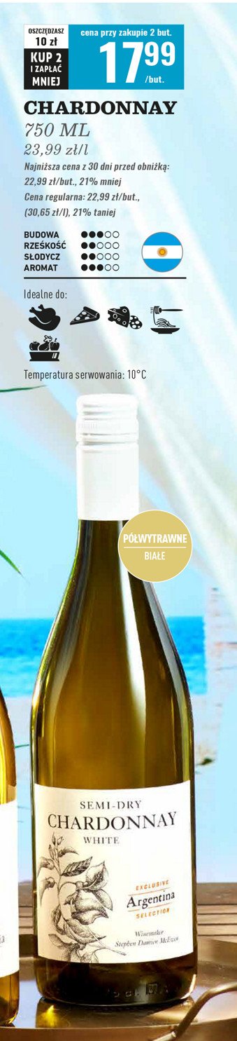 Wino Chardonnay white promocja