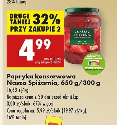Papryka konserwowa Nasza spiżarnia promocja w Biedronka
