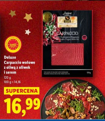 Carpaccio wołowe z oliwą z oliwek i serem promocja w Lidl