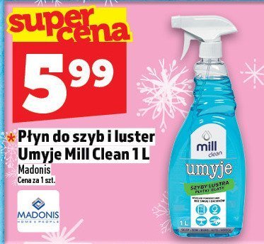 Płyn do szyb i luster Umyje Mili Clean 1L Madonis promocja w TOPAZ