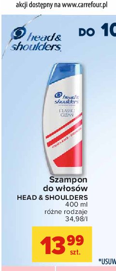 Szampon do włosów classic clean polska biło-czerwoni Head&shoulders promocja
