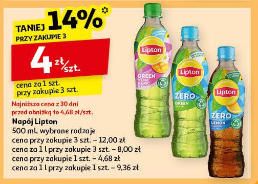 Herbata mrożona peach zero Lipton ice tea promocja