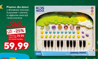 Pianino dla dzieci KIDS MEDIA z dźwiękami zwierząt promocja w Kaufland