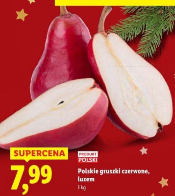 Gruszki Polskie gruszki czerwone luzem promocja w Lidl