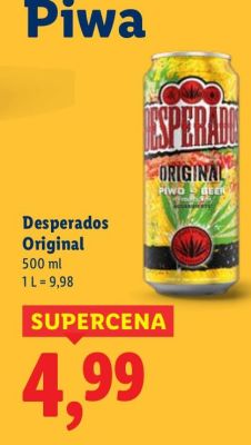 Piwo Desperados Original promocja w Lidl