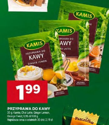 Przyprawa do kawy Kamis Chai Latte, Ginger Lemon, Orange Twist promocja w Stokrotka