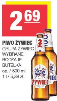 Piwo Żywiec Grupa Żywiec wybrane rodzaje butelka promocja w SPAR
