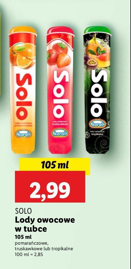 Lód tropikalny Koral solo promocja