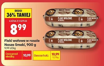 Flaki wołowe w rosole Nasze Smaki 900g promocja w Biedronka