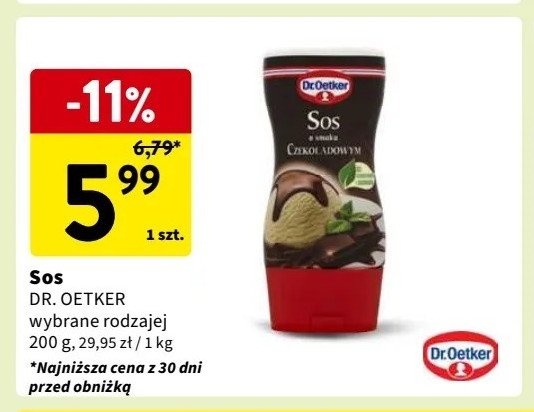 Sos czekoladowy Dr. oetker promocja