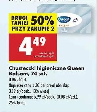 Chusteczki balsam Queen promocja