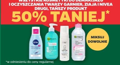 Kosmetyki do demakijażu i oczyszczania twarzy Garnier, Ziaja i Nivea różne rodzaje promocja w Netto