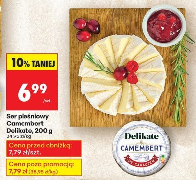Ser pleśniowy camembert Delikate 200 g promocja w Biedronka