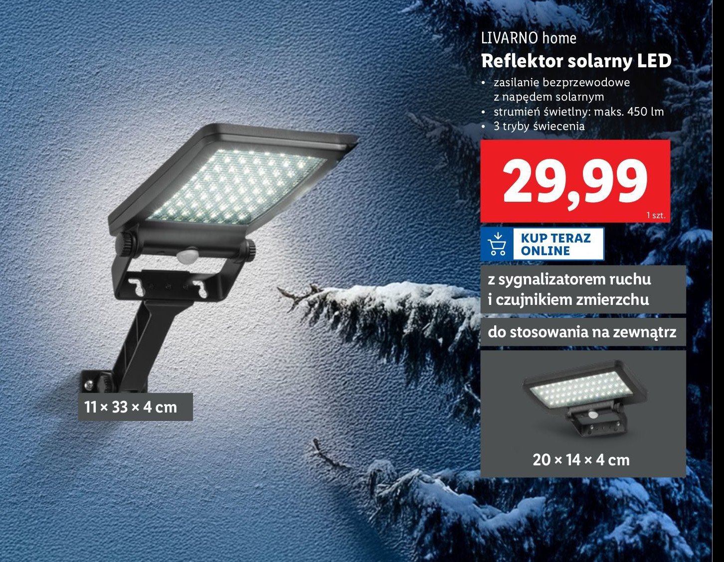 Reflektor led z czujnikiem ruchu promocja w Lidl