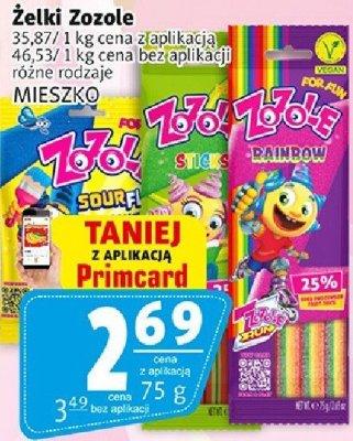 Żelki Zozole różne rodzaje MIESZKO promocja w Prim Market