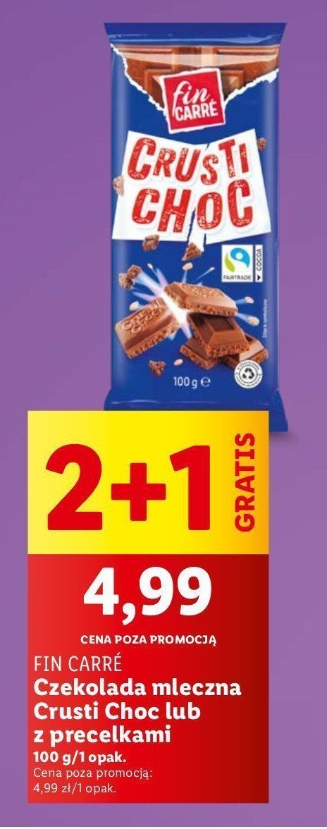 Czekolada mleczna crusti choc Fin carre promocja