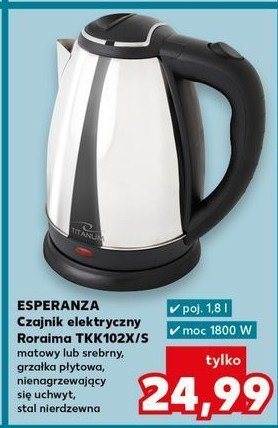 Czajnik elektryczny tkk102s Esperanza promocja w Kaufland