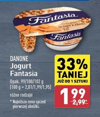 Jogurt kremowy chrupiący słony karmel Danone fantasia promocja w Aldi