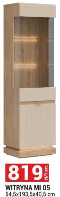 Witryna MI 05 54,5x193,5x40,5 cm MILTON promocja w Merkury Market