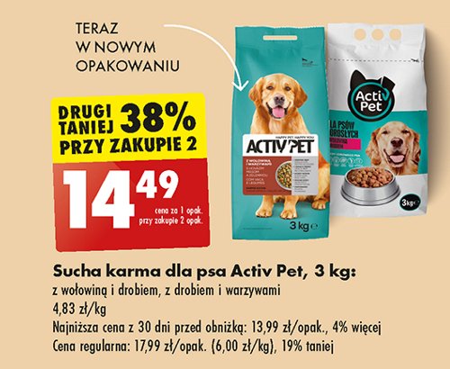 Karma dla psa z drobiem i warzywami Activ pet promocja