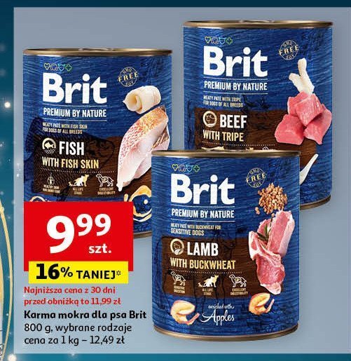 Karma dla psa z wołowiną BRIT PREMIUM AND NATURE promocja w Auchan