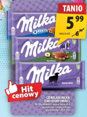 Czekolada Milka (cały asortyment) promocja w Arhelan