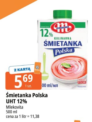 Śmietanka Polska UHT 12% Mlekovita promocja w Leclerc