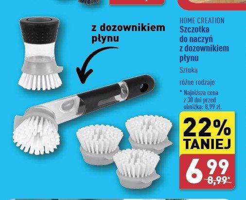 Szczotka do naczyń z dozownikiem płynu Home creation promocja