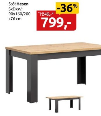 Stół  SxGxW: 90x160/200x76 cm Hesen promocja w Black Red White