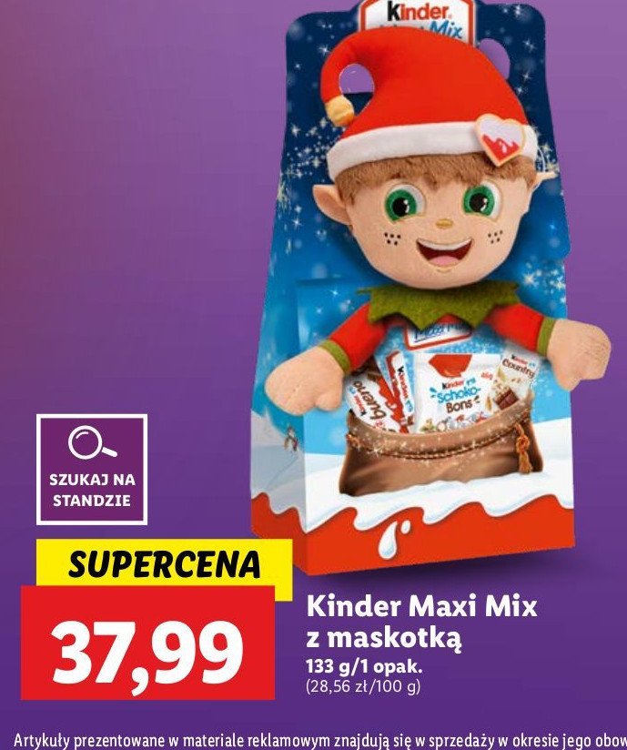 Zestaw świąteczny + maskotka Kinder maxi mix promocja